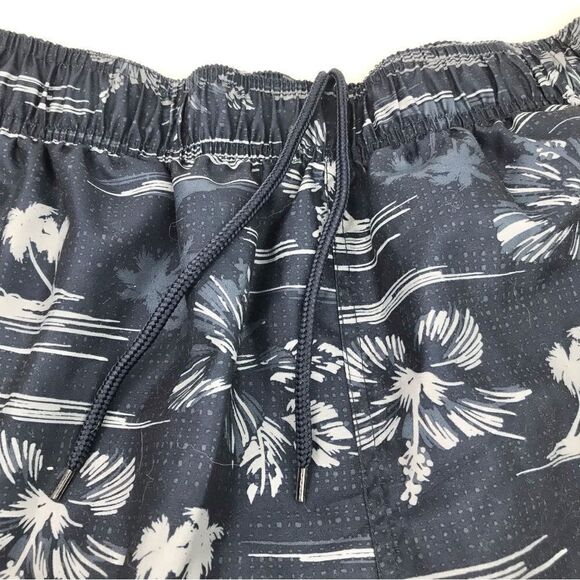 Ocean Pacific Dark Blue Light Blue Tropical Print Swim Trunks - Picture 4 of 10